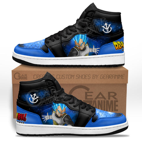 Vegeta Blue Sneakers Custom DB Anime Shoes Mix Galaxy